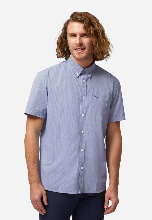 CAMISA HARMOT&BLAINE AZUL CUAD ALGOD (CSL052011464M-801)