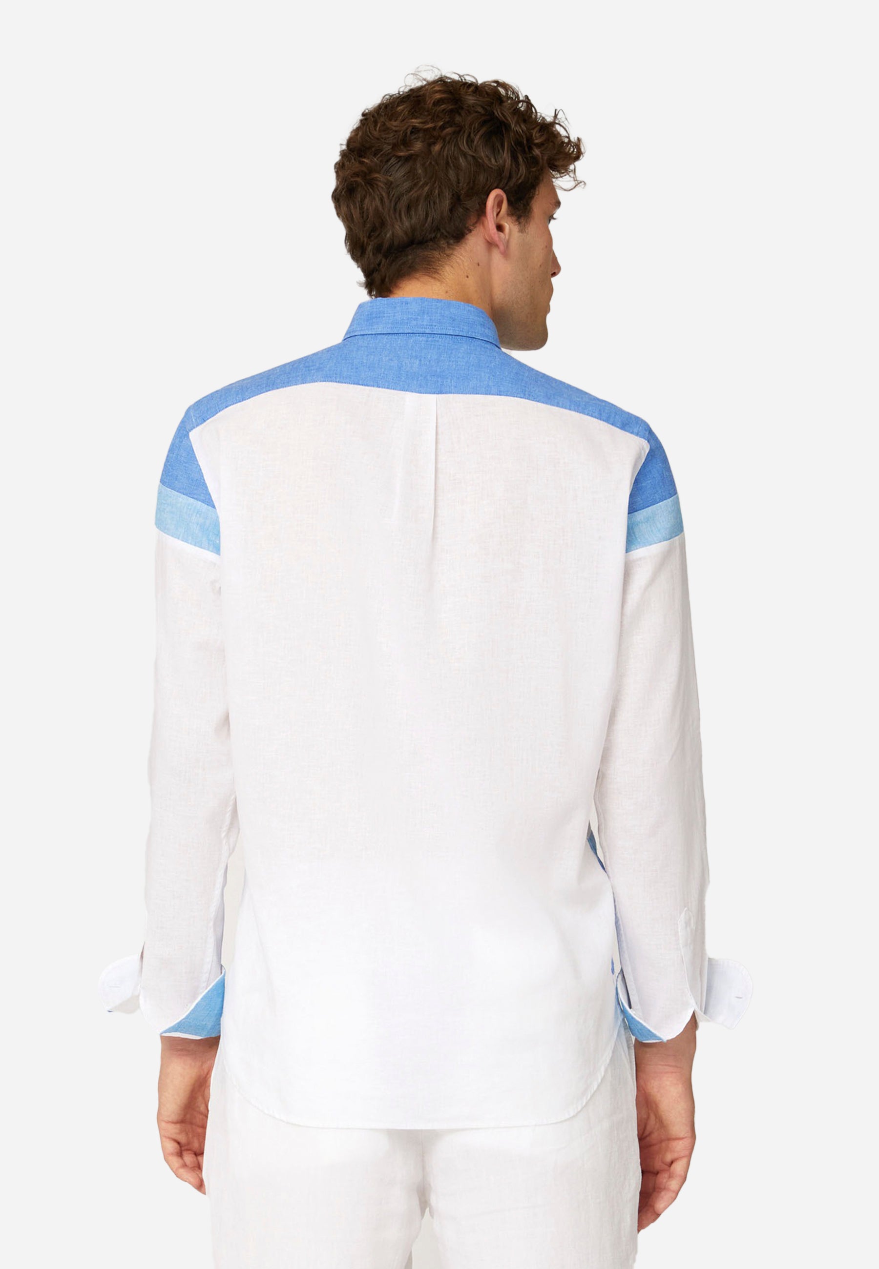 Camisa Hombre Rayas Horizontales Azul/Blanco H&B