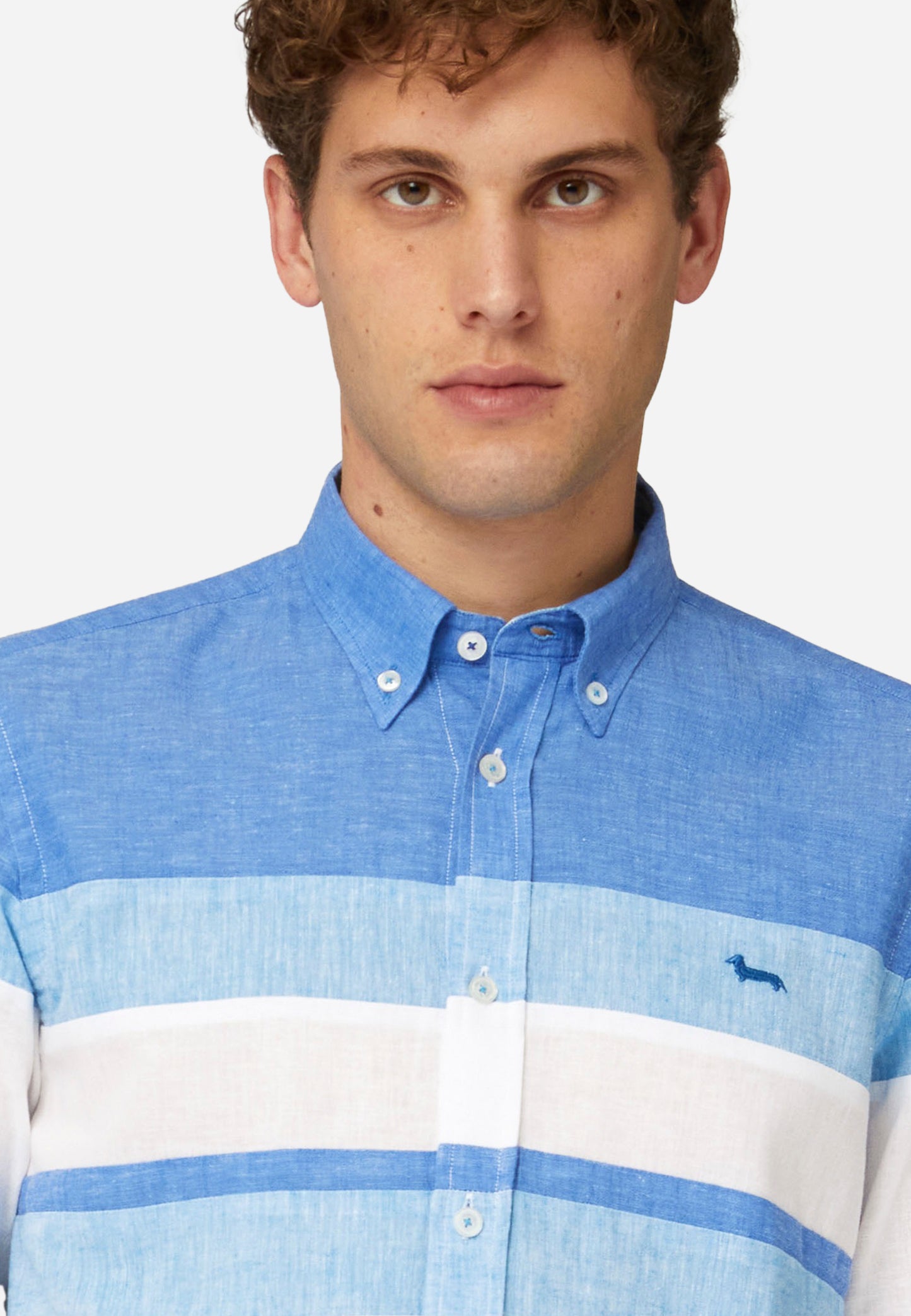 CAMISA HARMOT&BLAINE AZUL BLANCO ALGOD (CRL984010929M-100)