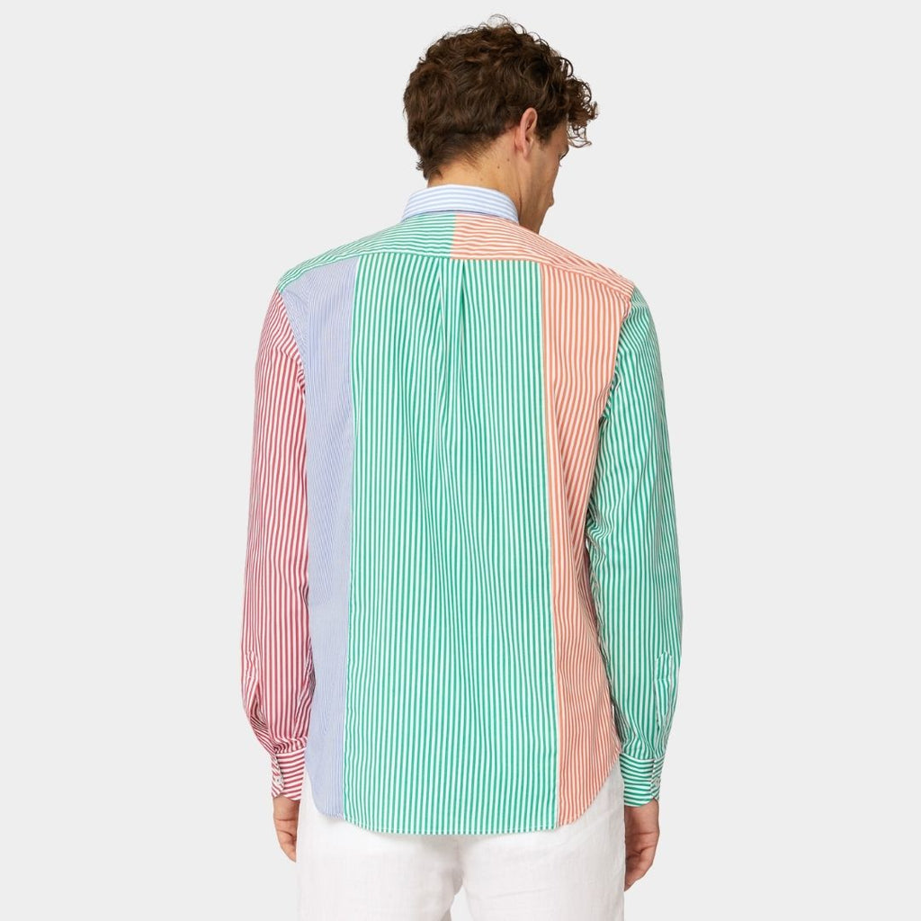 CAMISA HARMONT & BLAINE RAYAS AZUL ROJO ALGOD (CRL985008773M-821)