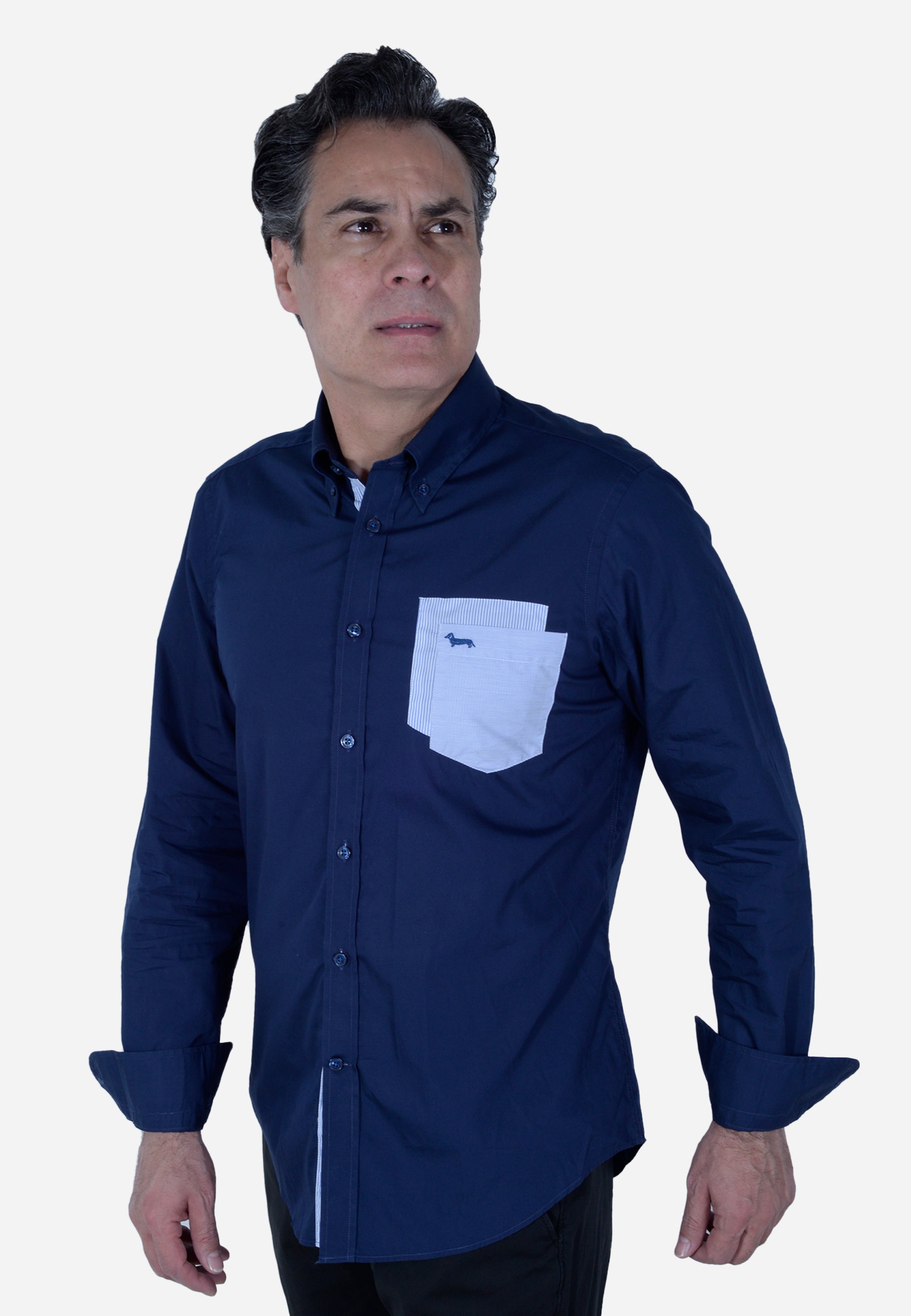 Camisa Clásica Azul Marino H&B