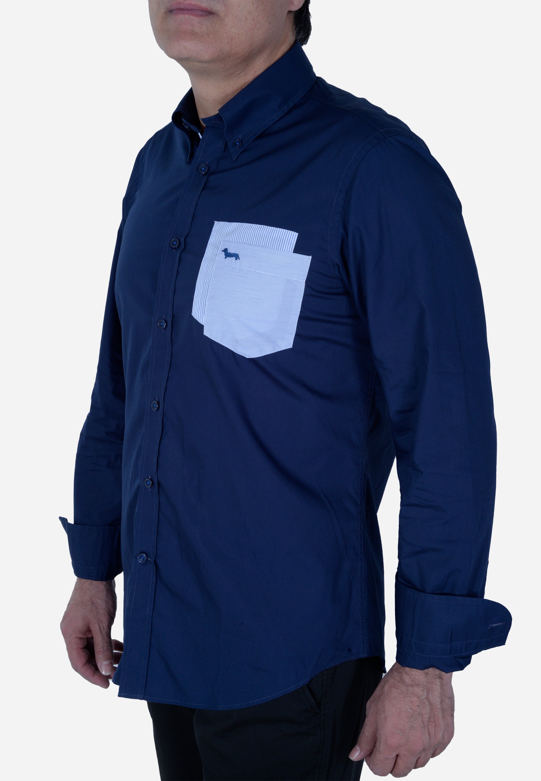 Camisa Clásica Azul Marino H&B