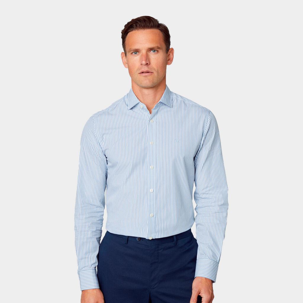 CAMISA HACKETT AZUL 1 RYAS 00% COTTON (HM309601-8AM)