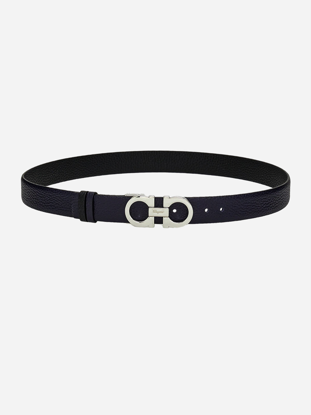 Cinturón Dama Azul/Negro Reversible Cuero