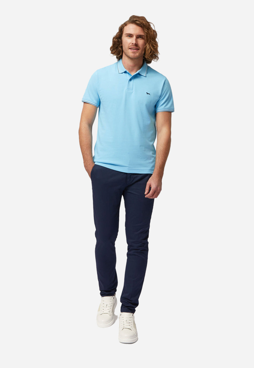 CAMISETA POLO HARMOT&BLAINE AZUL ALGOD (LNL032020862-849)