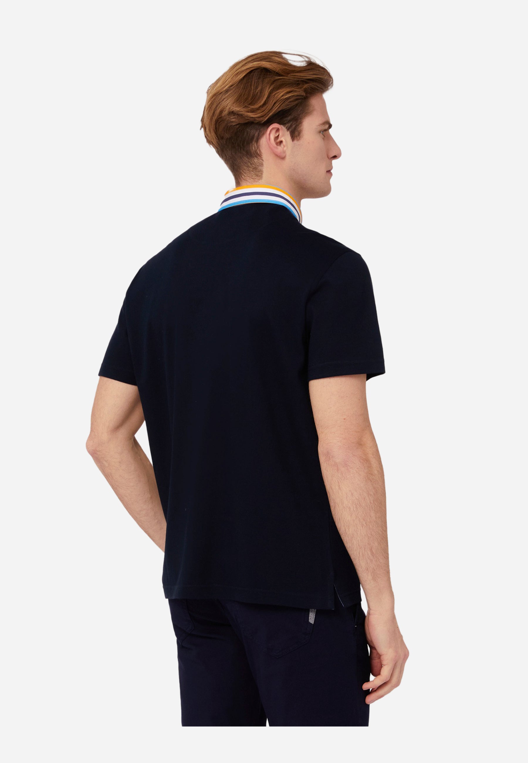 Camisa Polo Hombre Black Stripe Collar H&B