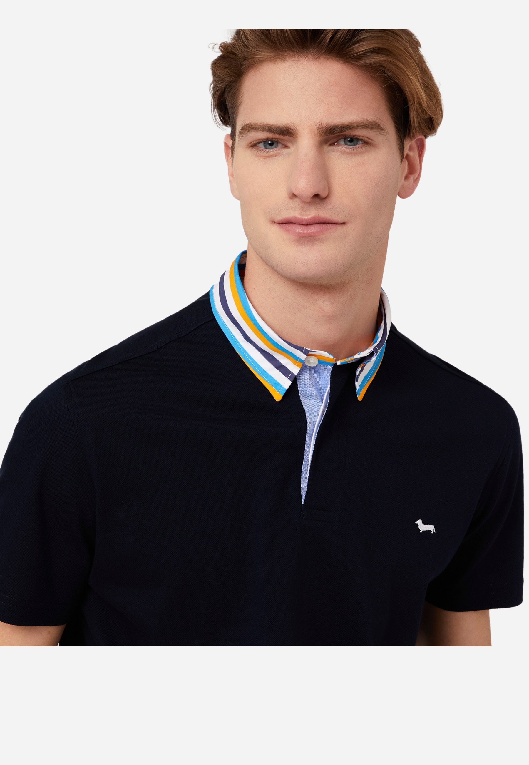 Camisa Polo Hombre Black Stripe Collar H&B