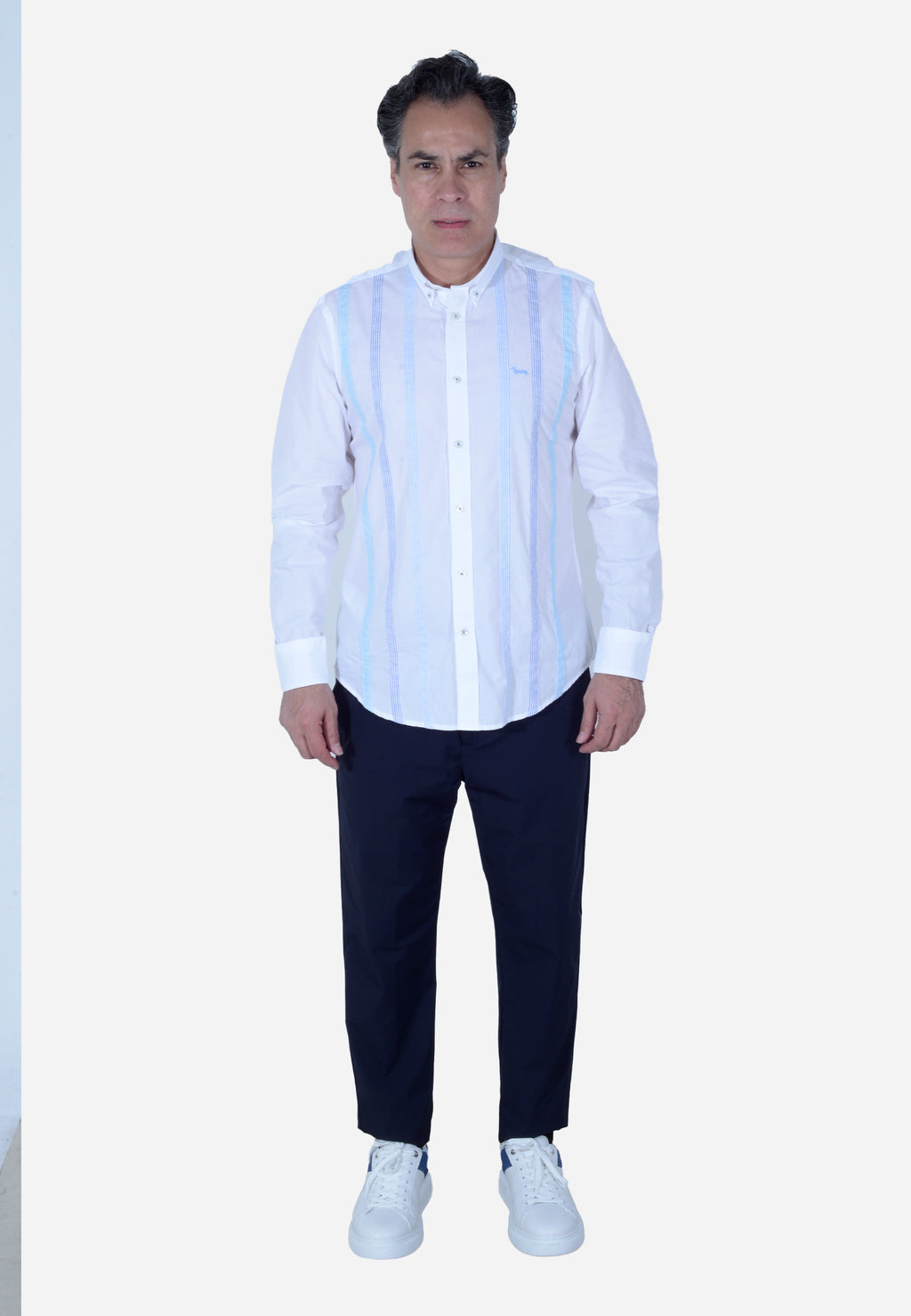 CAMISA HARMONT & BLAINE BLANCO RAYAS ALGODÓN (CRL975011759M-100)