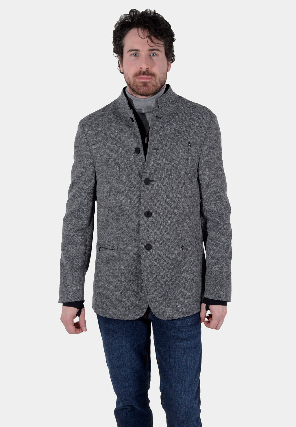 CHAQUETA BOGGI GRIS LANA (23A006703)