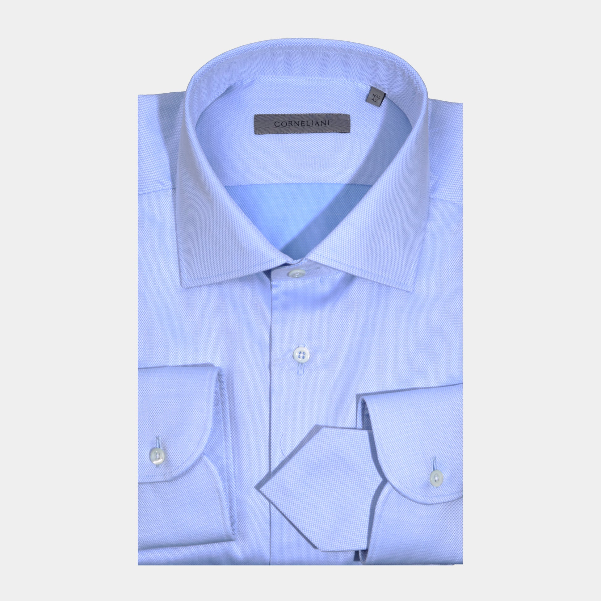 Camisa Micro rayas Azul Claro C.