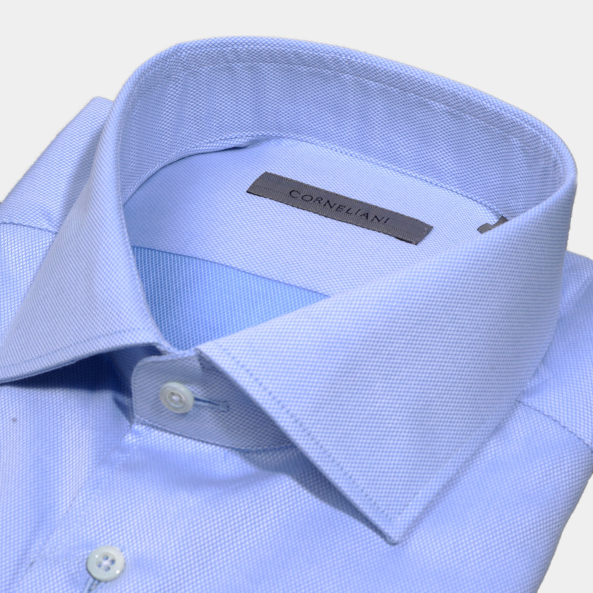 Camisa Micro rayas Azul Claro C.