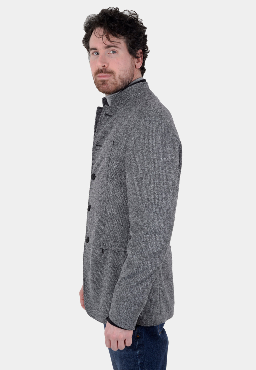 CHAQUETA BOGGI GRIS LANA (23A006703)