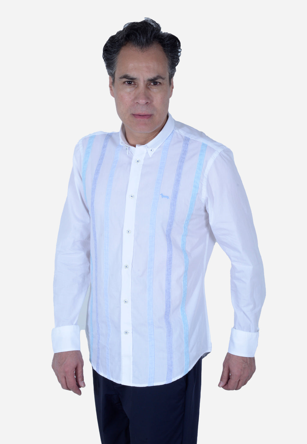 CAMISA HARMONT & BLAINE BLANCO RAYAS ALGODÓN (CRL975011759M-100)