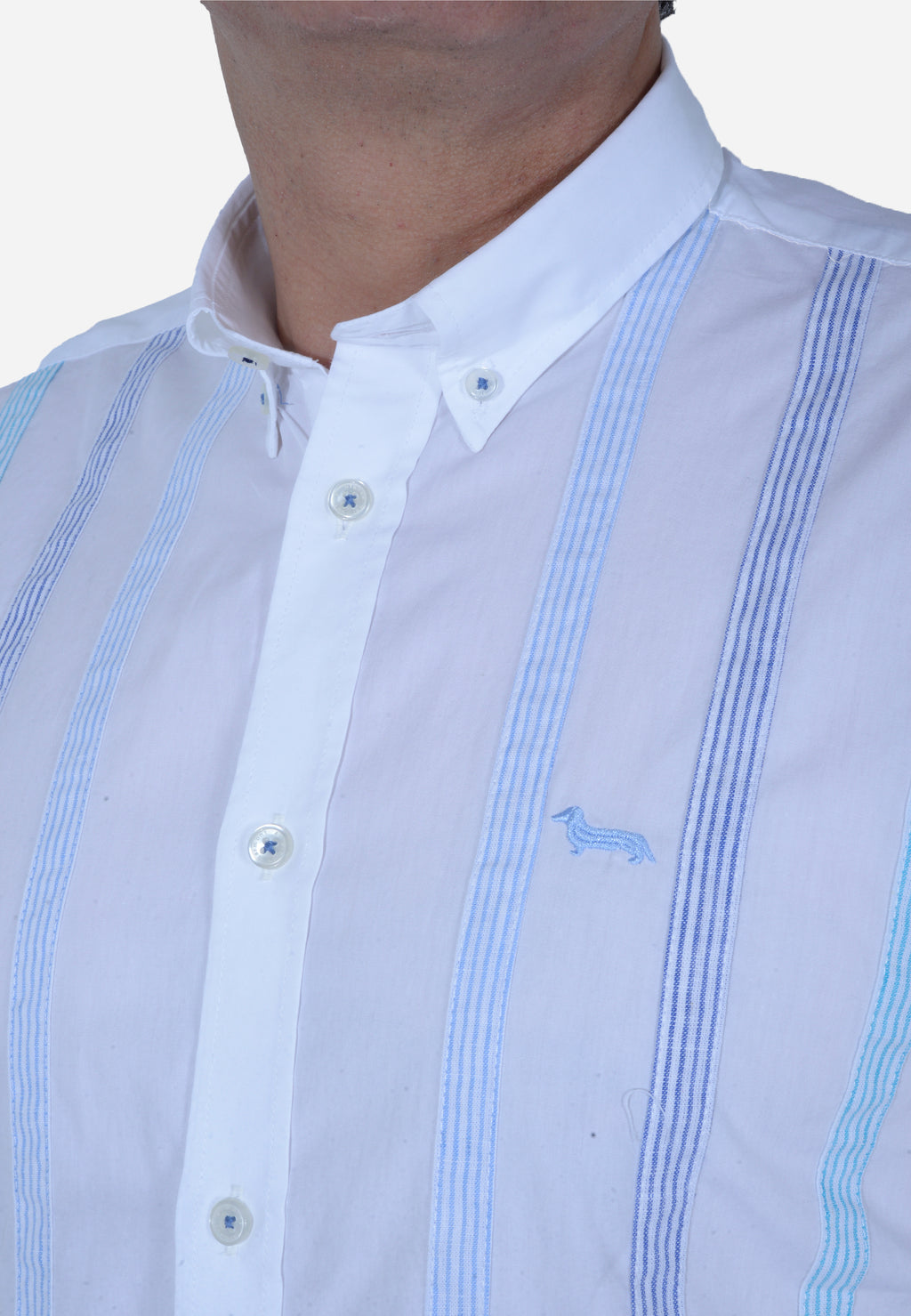CAMISA HARMONT & BLAINE BLANCO RAYAS ALGODÓN (CRL975011759M-100)