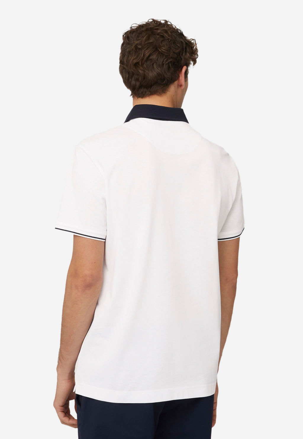 CAMISETA POLO HARMOT&BLAINE BLANCO AZUL ALGOD (LRL392021148-801)