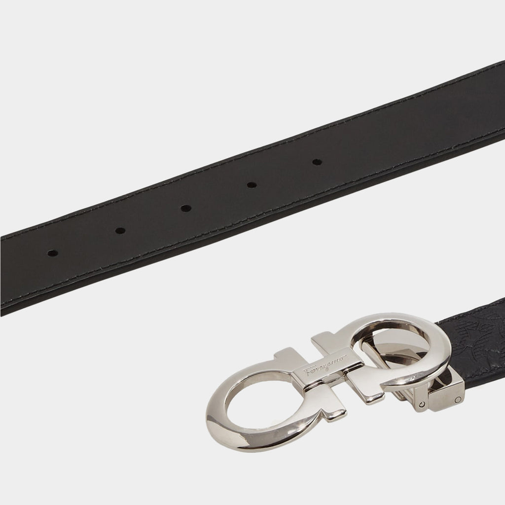 Cinturon Ajustable Gancini Negro S.F.