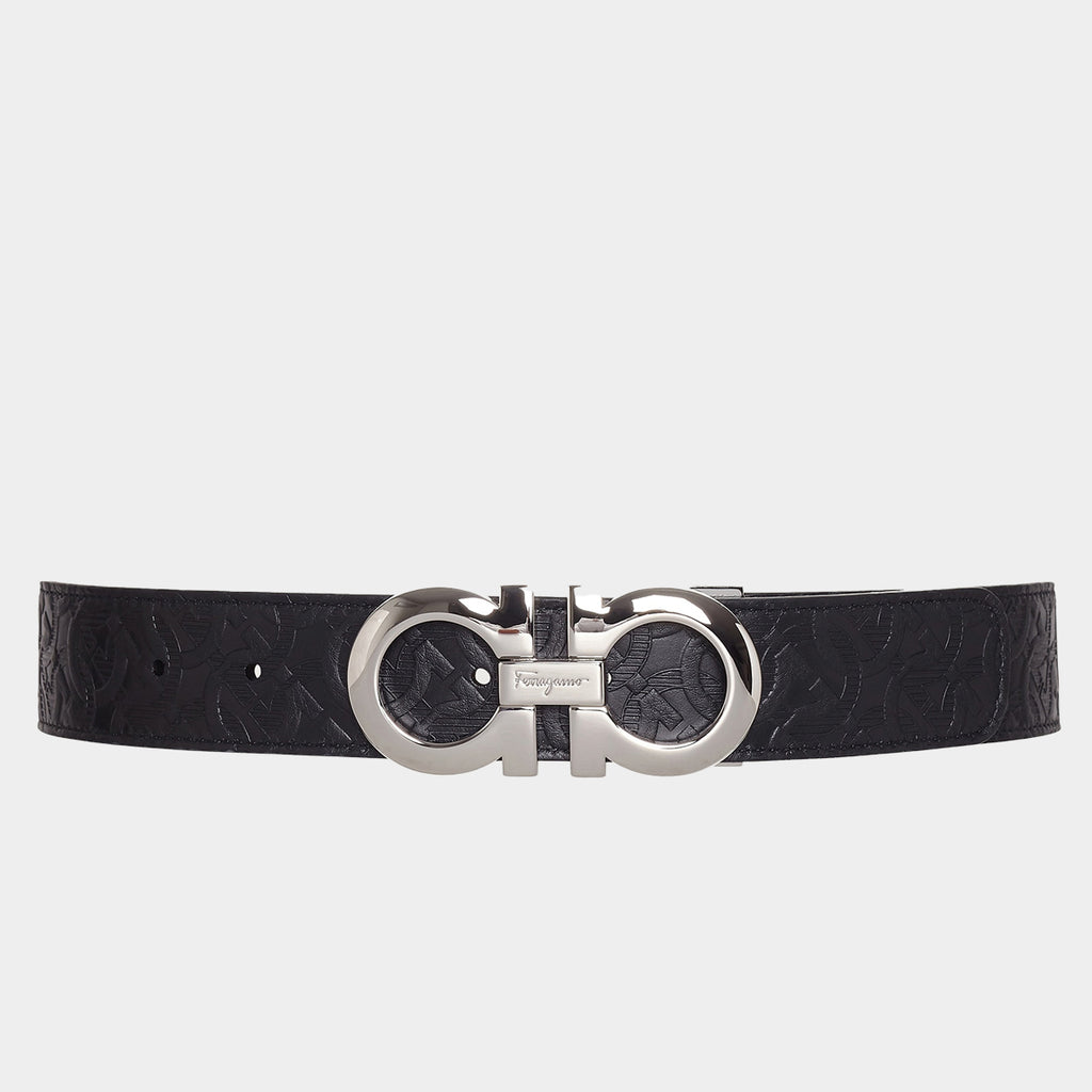 Cinturon Ajustable Gancini Negro S.F.