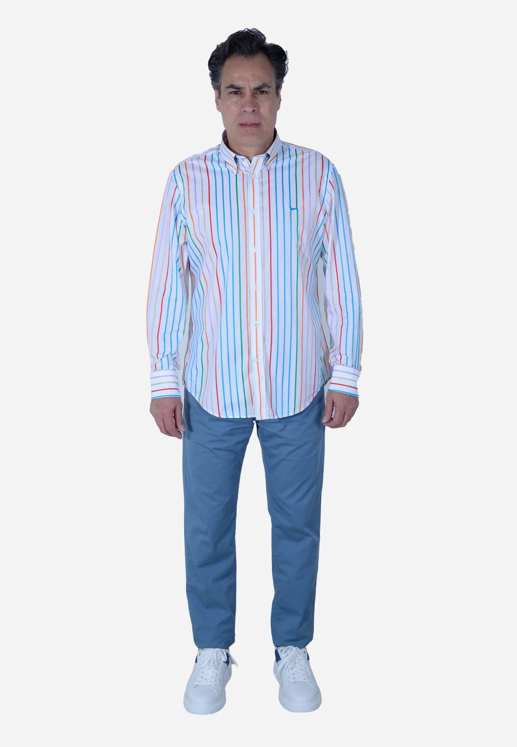 CAMISA HARMONT & BLAINE BLANCO RAYAS ALGODÓN (CRL011012788M-100)