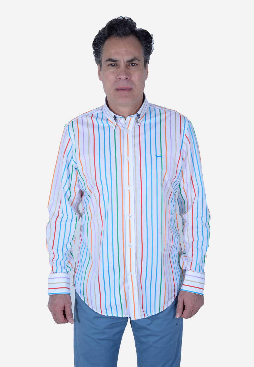 CAMISA HARMONT & BLAINE BLANCO RAYAS ALGODÓN (CRL011012788M-100)