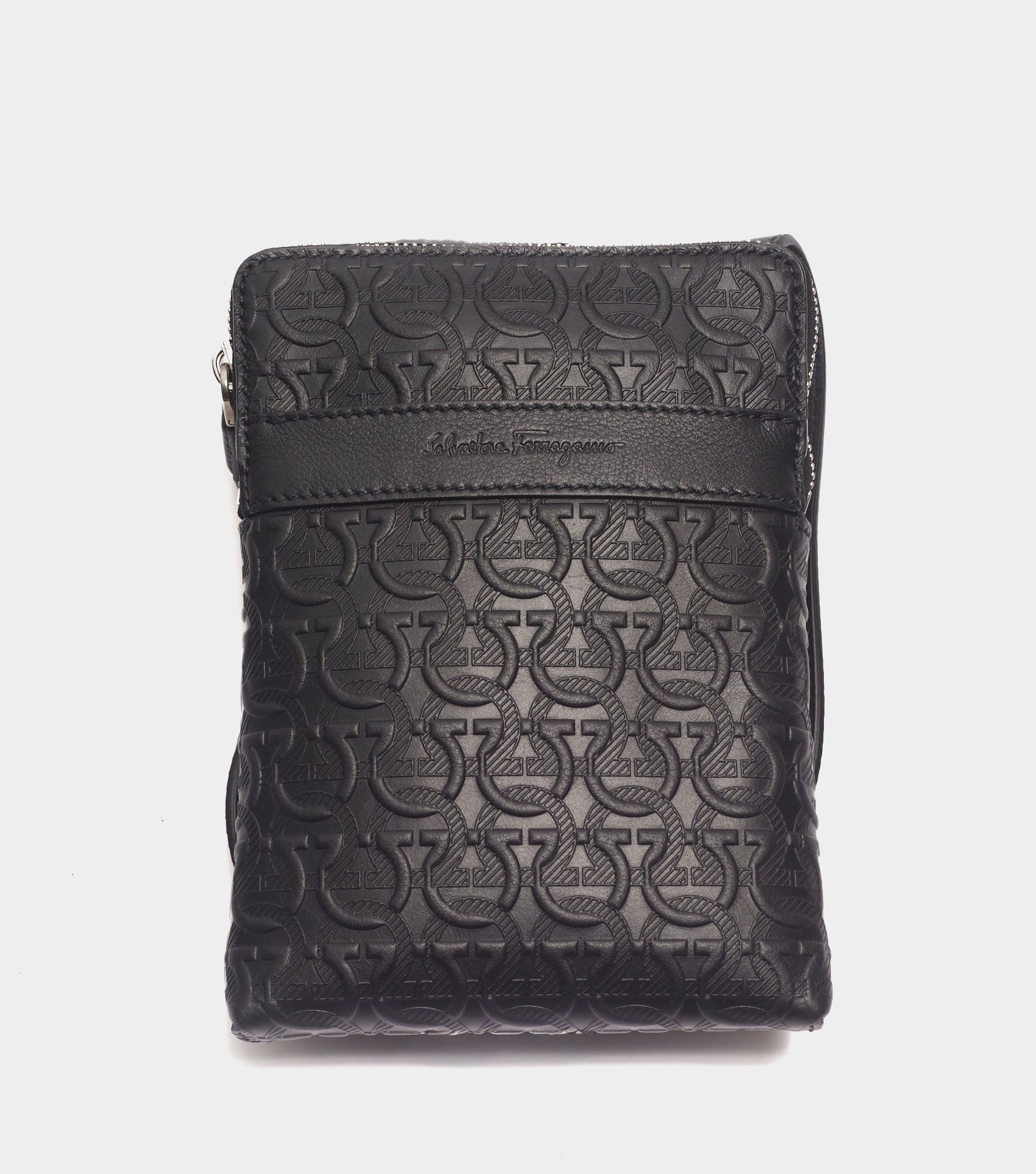Bolso Messenger Exclusivo Gancini Negro S.F.