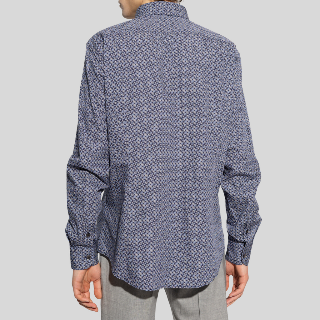 CAMISA SPORT FERRAGAMO AZUL LOGO ALGODON (759134-142980)