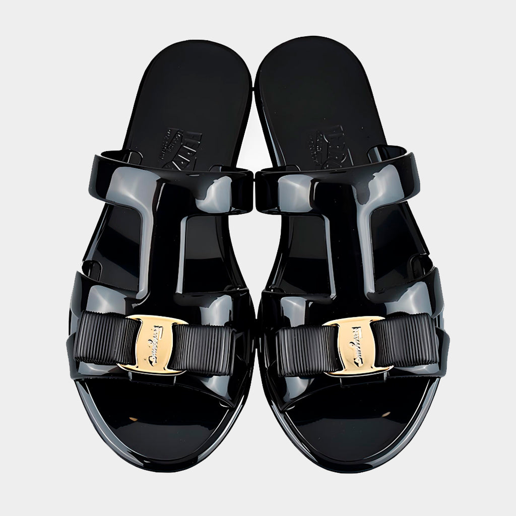 SANDALIA FERRAGAMO DAMA NEGRO CUERO (755969-LYLIA J)