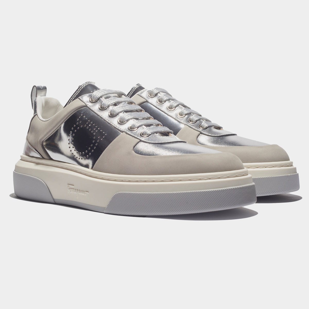 TENIS FERRAGAMO DAMA GRIS (758142-CASSINA LOW)