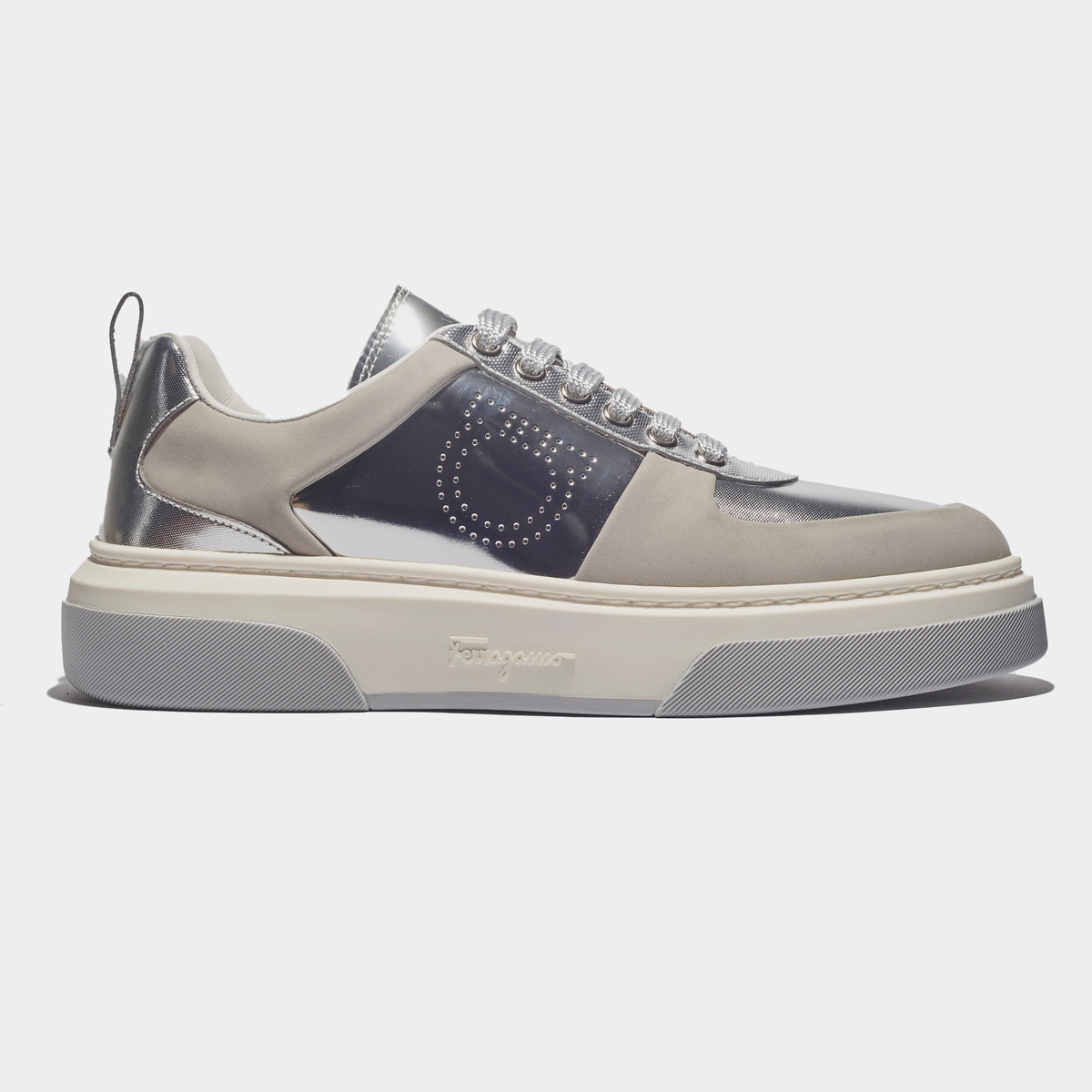 TENIS FERRAGAMO DAMA GRIS (758142-CASSINA LOW)