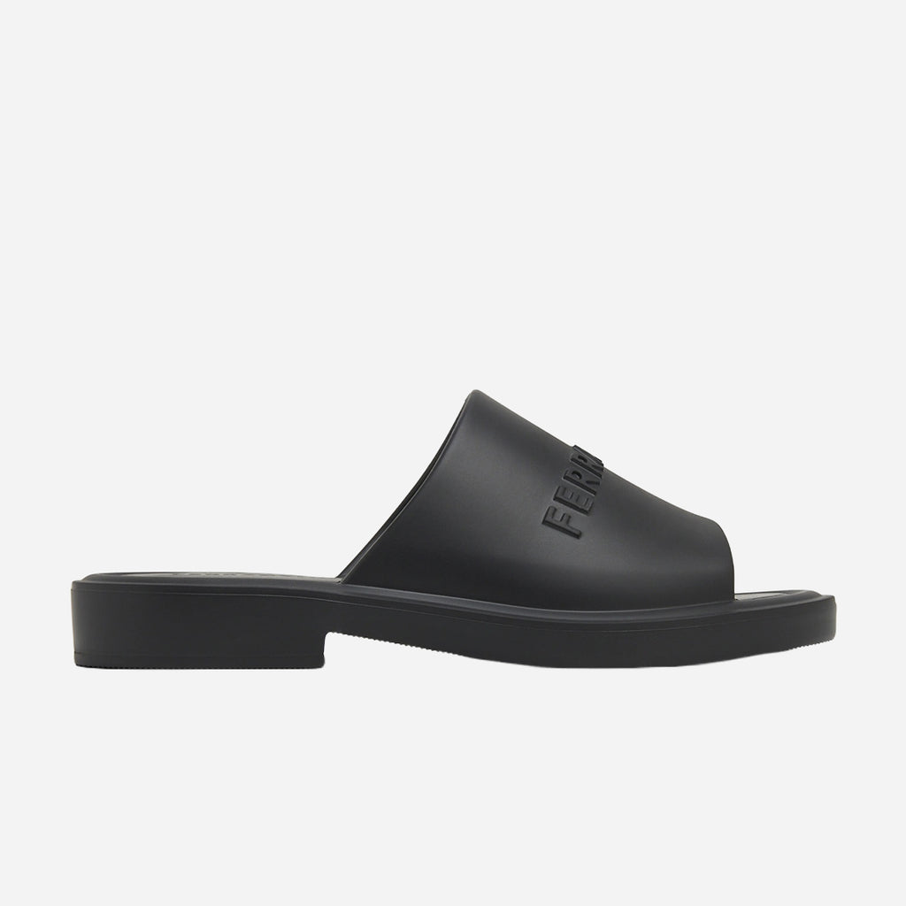 Sandalias Hombre Negras Logo S.F.