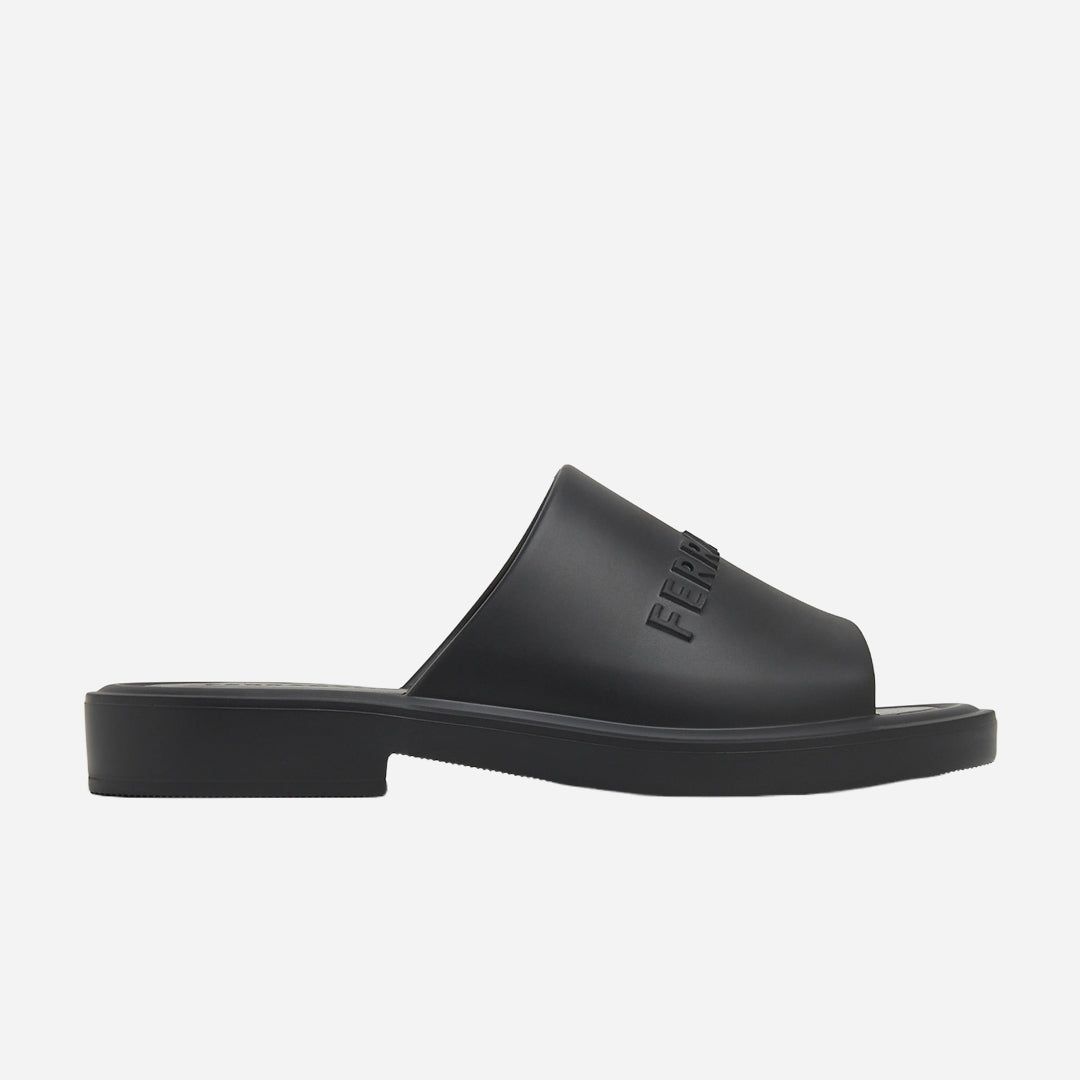 Sandalias Hombre Negras Logo S.F.