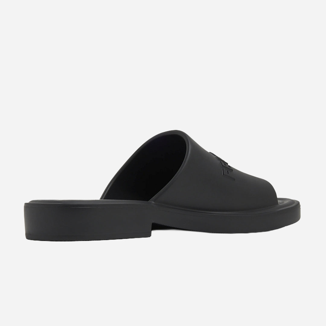 Sandalias Hombre Negras Logo S.F.