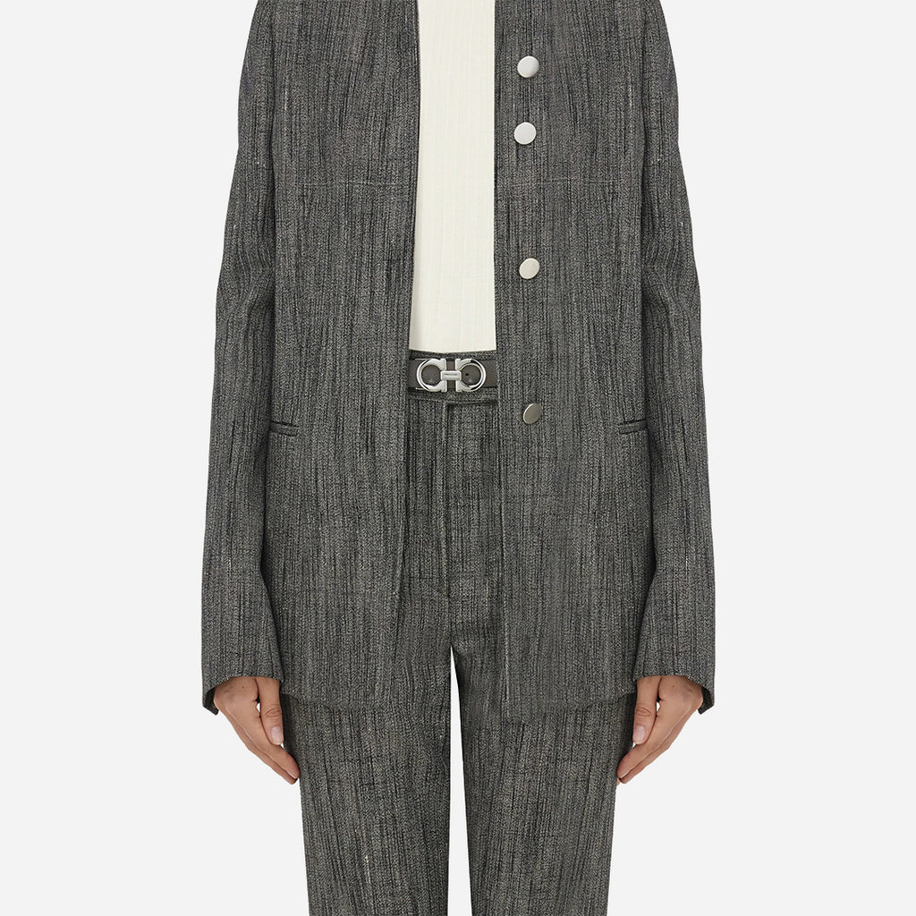 Cinturon Ajustable Gancini Negro S.F.