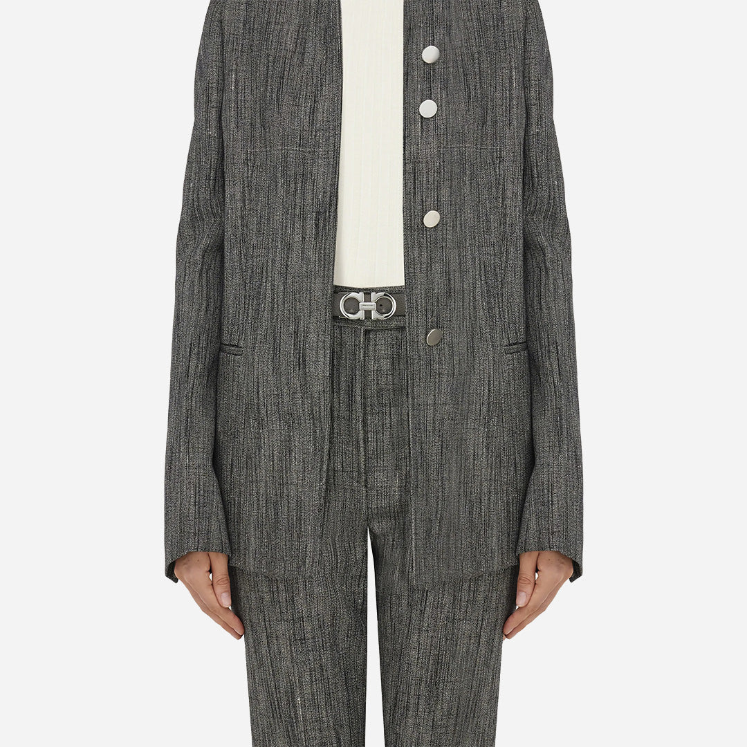 Cinturon Ajustable Gancini Negro S.F.