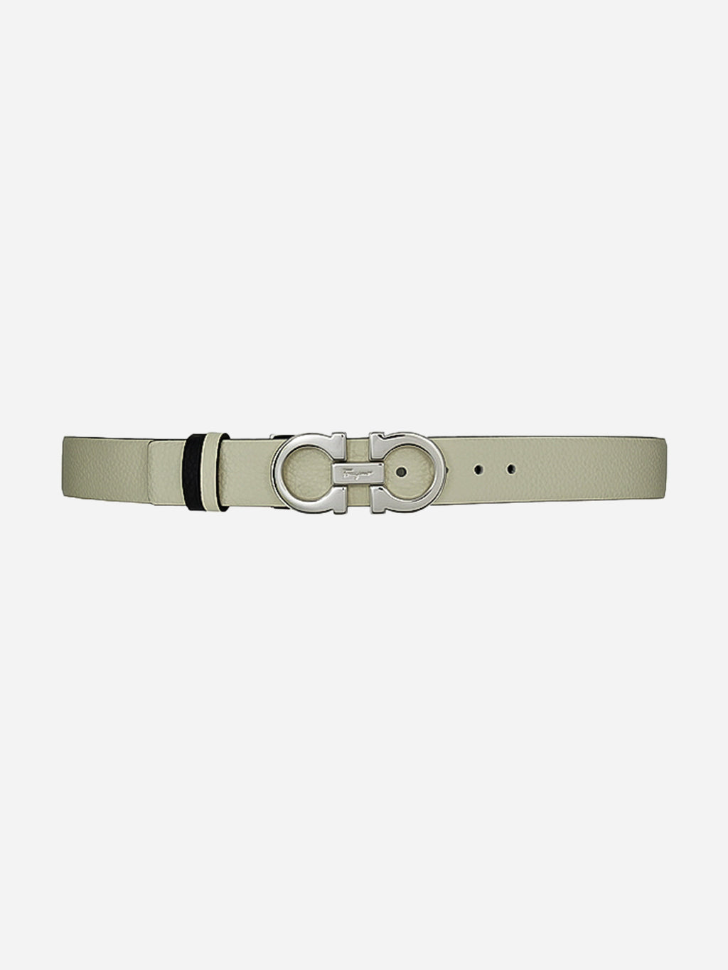 Cinturón Dama Blanco/Negro Reversible en Cuero