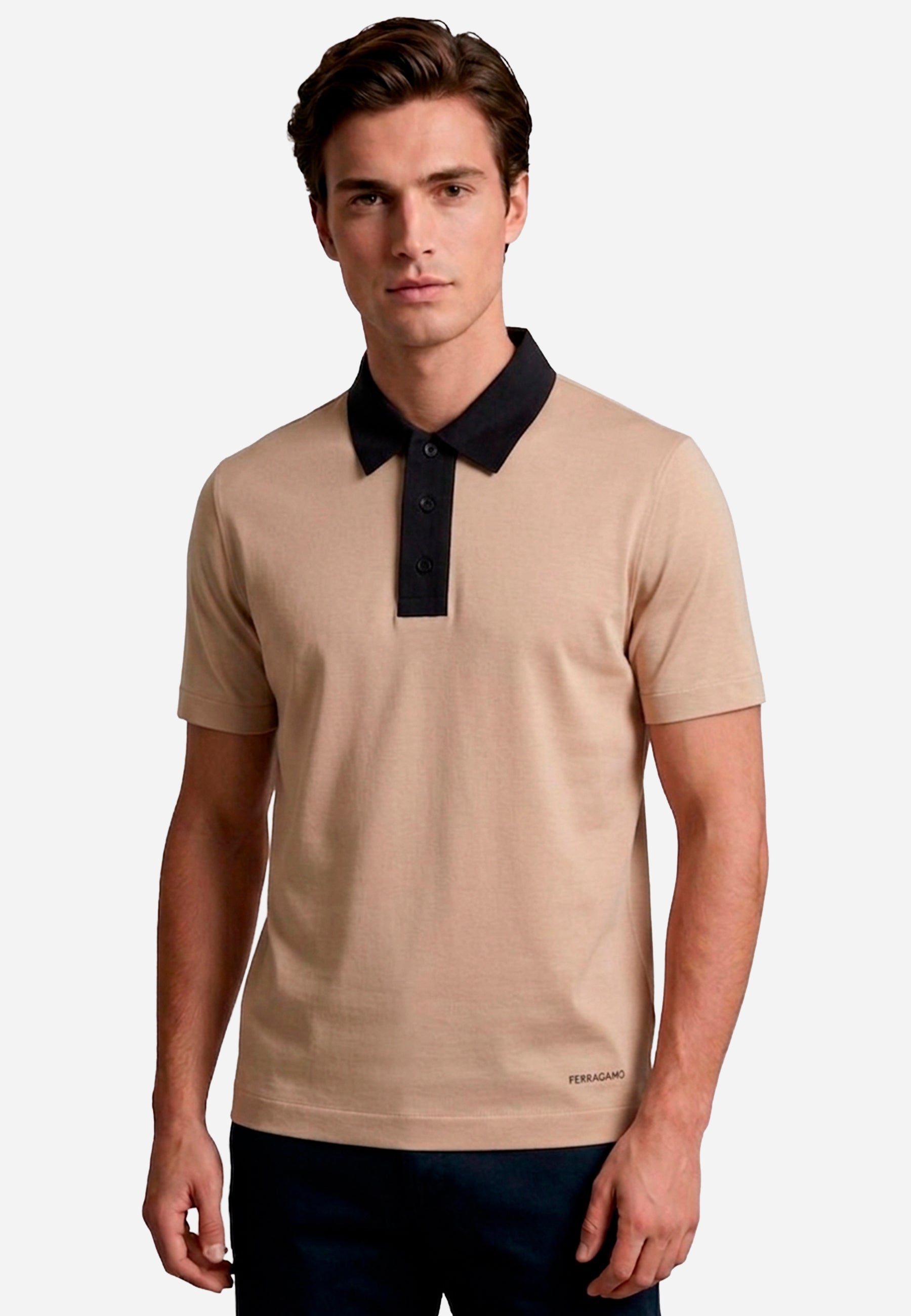 Camiseta Polo de Piqué Beige S.F.