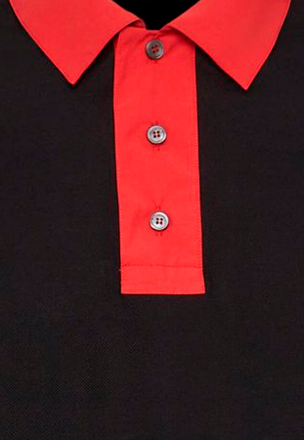 Camiseta Polo Negro/Rojo S.F.