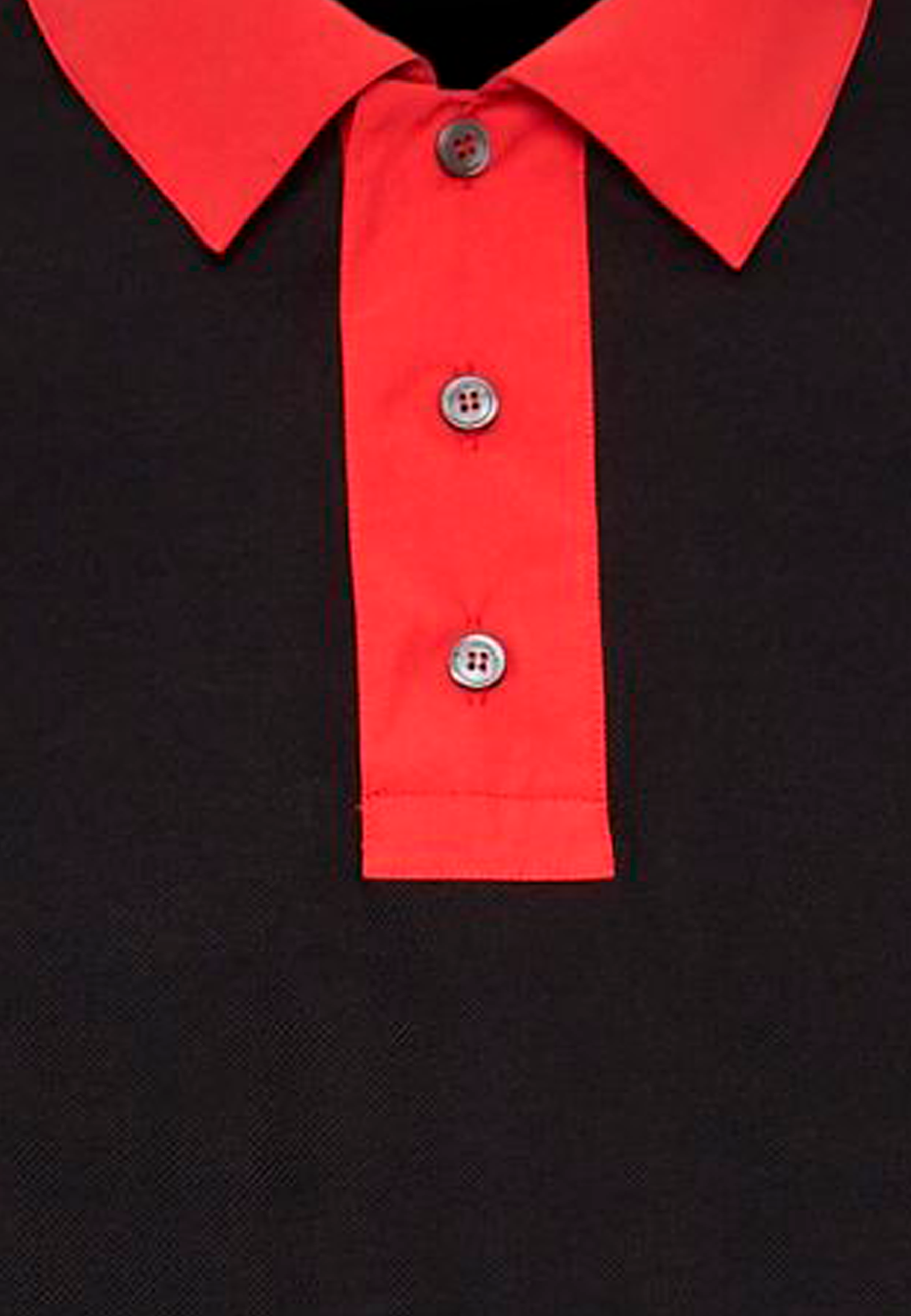 Camiseta Polo Negro/Rojo S.F.