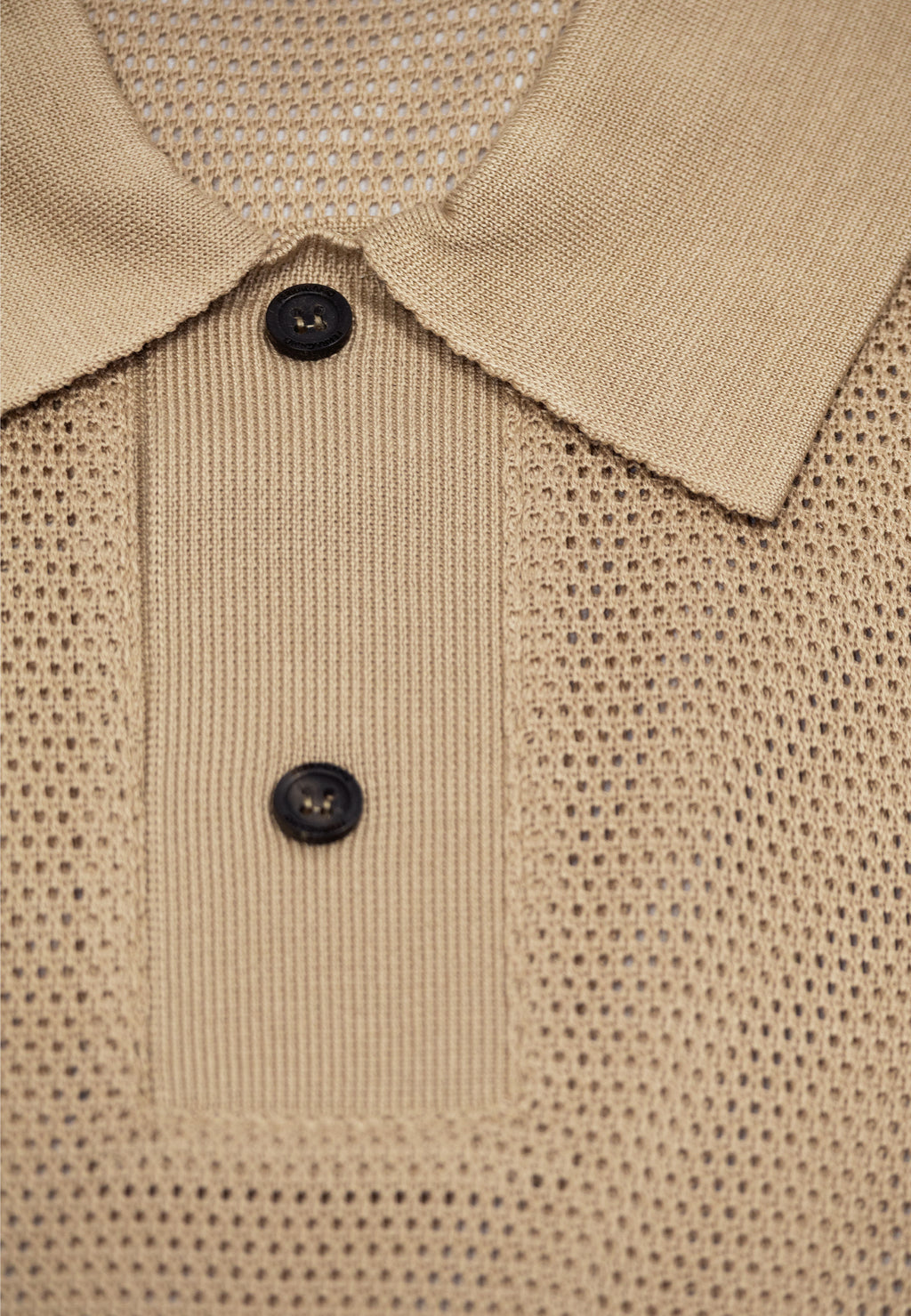 Camiseta Polo Texturizada Beige S.F.
