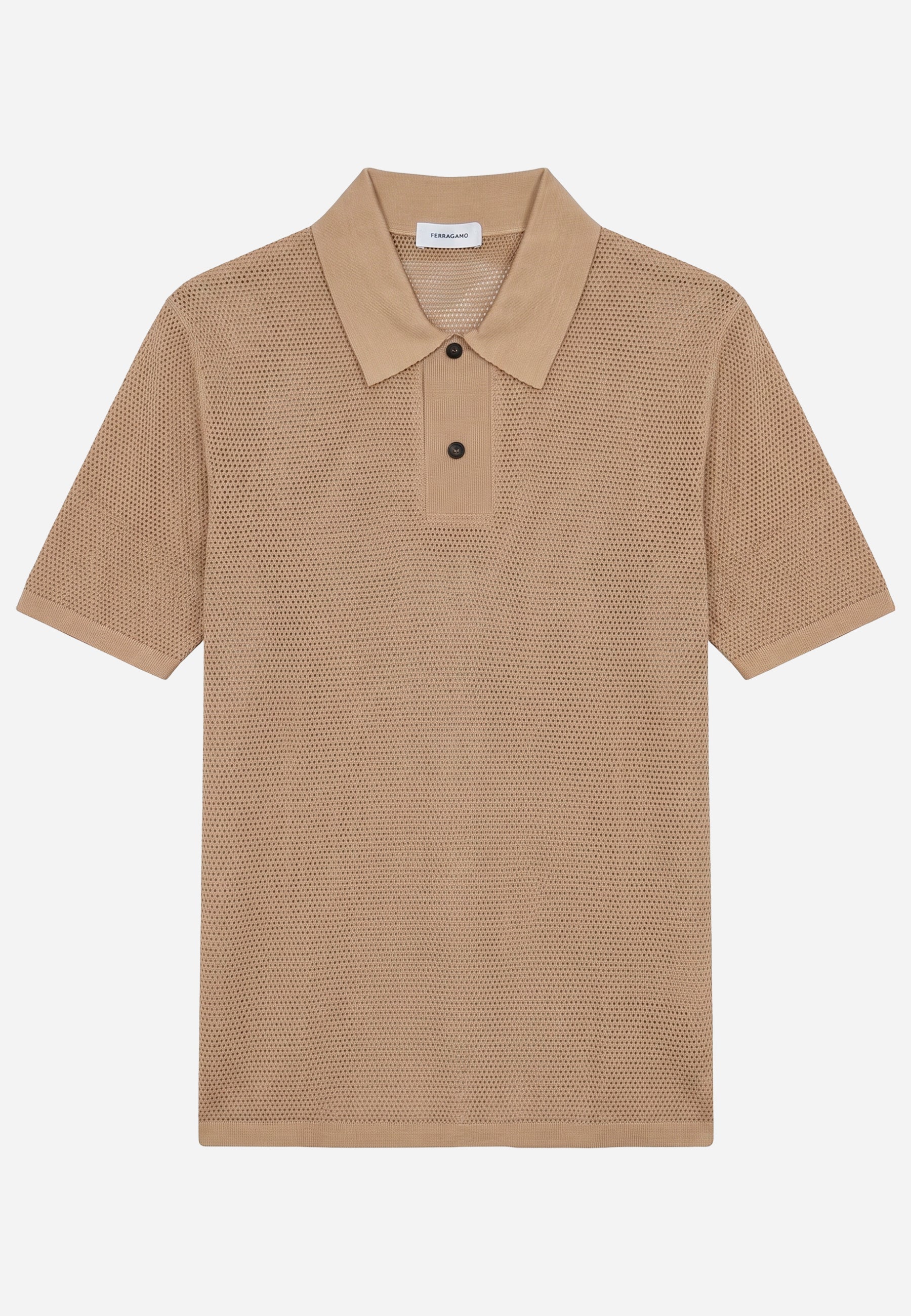 Camiseta Polo Texturizada Beige S.F.