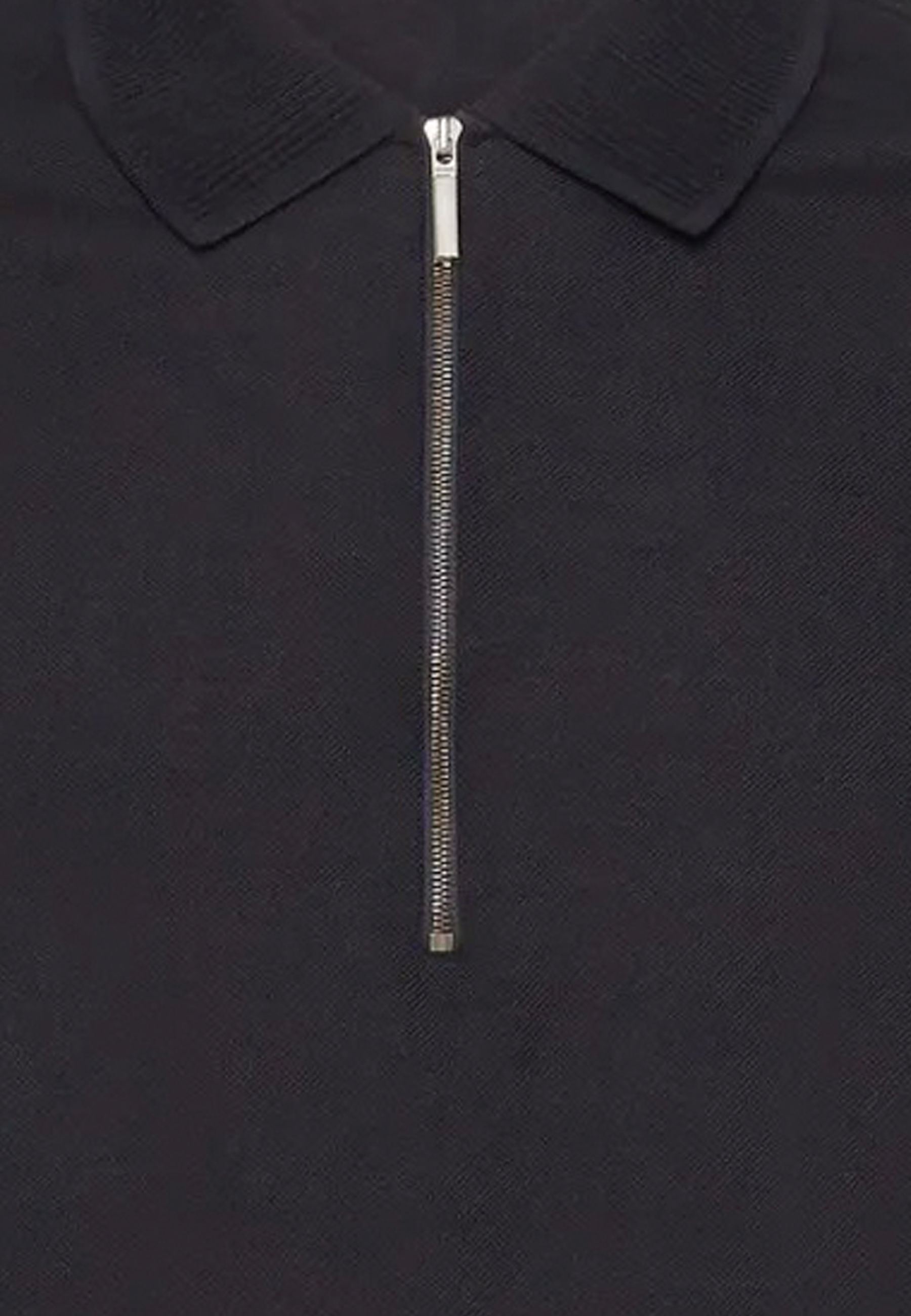 Camiseta Polo con Cremallera Negra S.F.