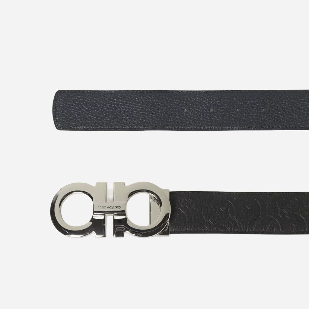 Cinturon Ajustable Gancini Negro S.F.