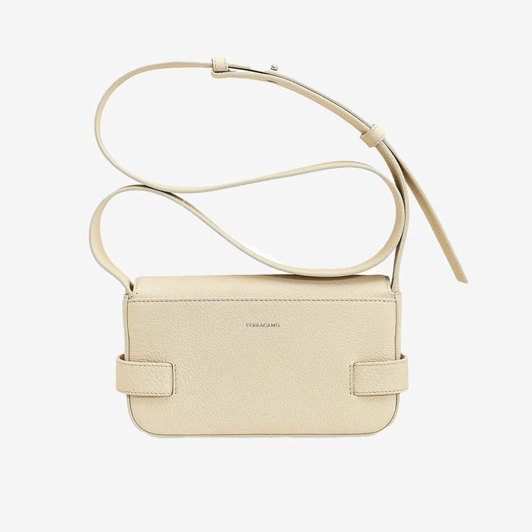 Bolso de Cuero Blanco Lujo Hombre