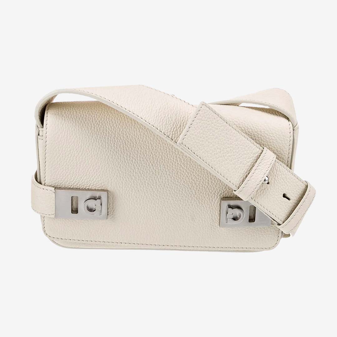 Bolso de Cuero Blanco Lujo Hombre