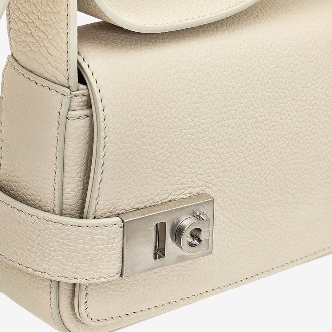 Bolso de Cuero Blanco Lujo Hombre