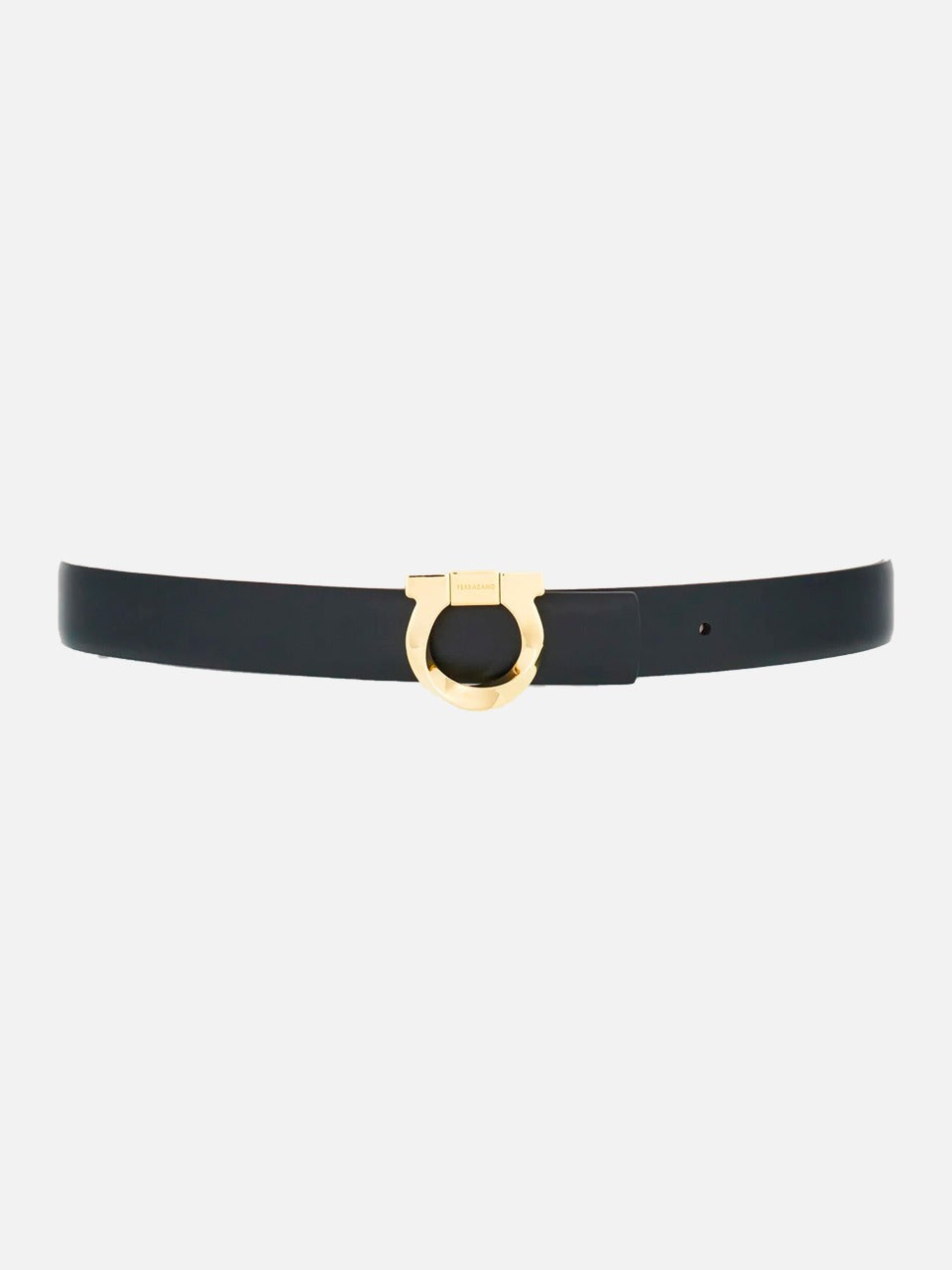 Cinturón Gancini Dama Negro/Rojo Reversible en Cuero