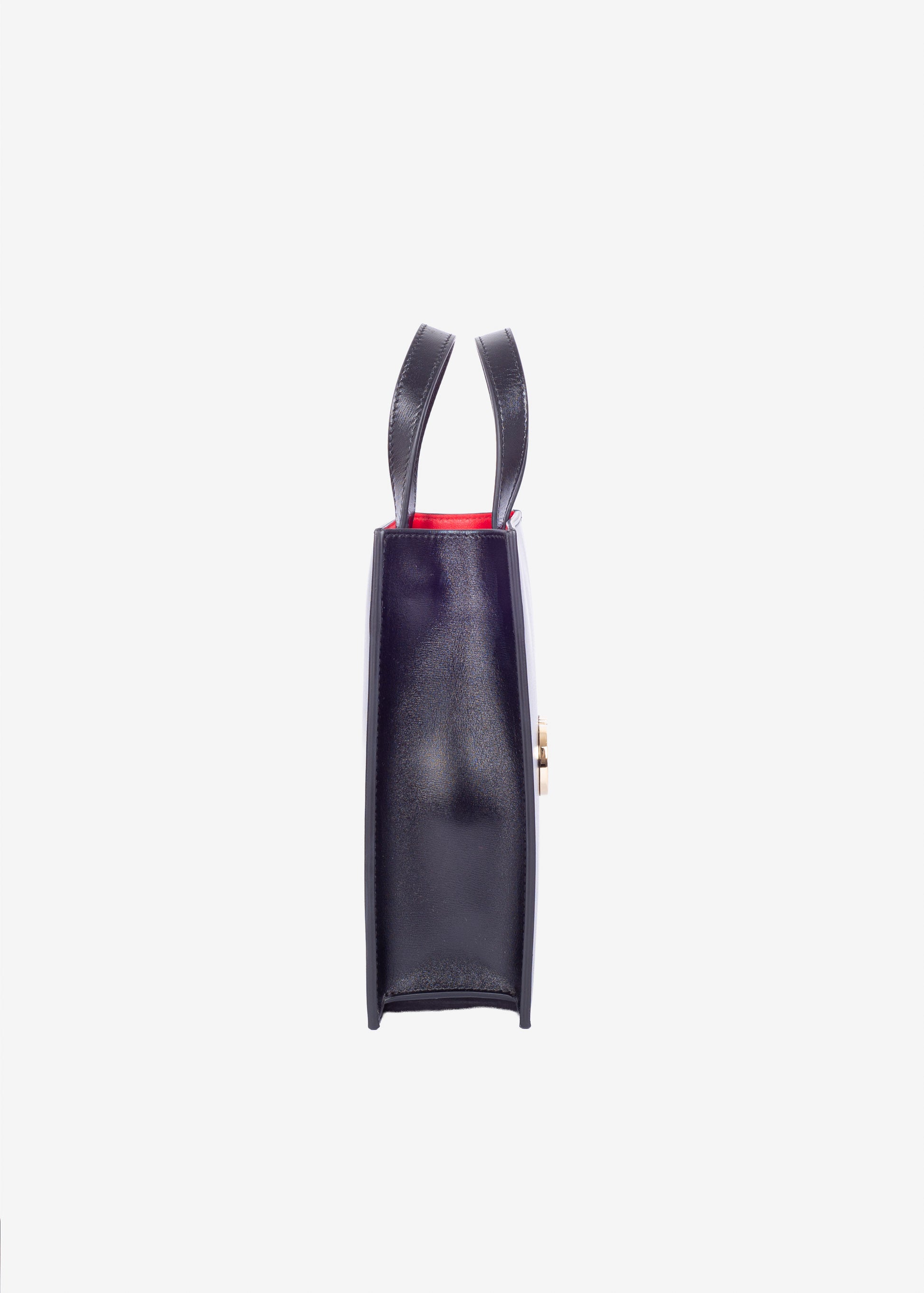 BOLSO FERRAGAMO DAMA NEGRO ROJO CUERO T-UNIC IM894(771687-218358 )