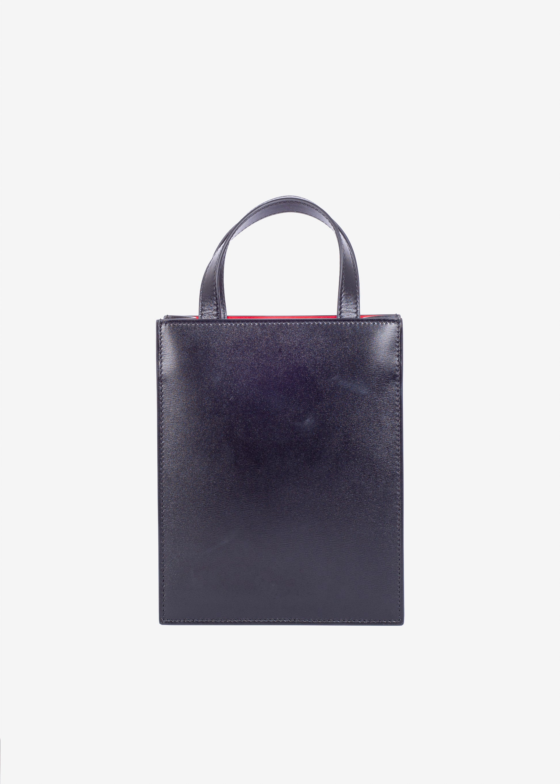 Bolso Dama Gancini Negro/Rojo en Cuero