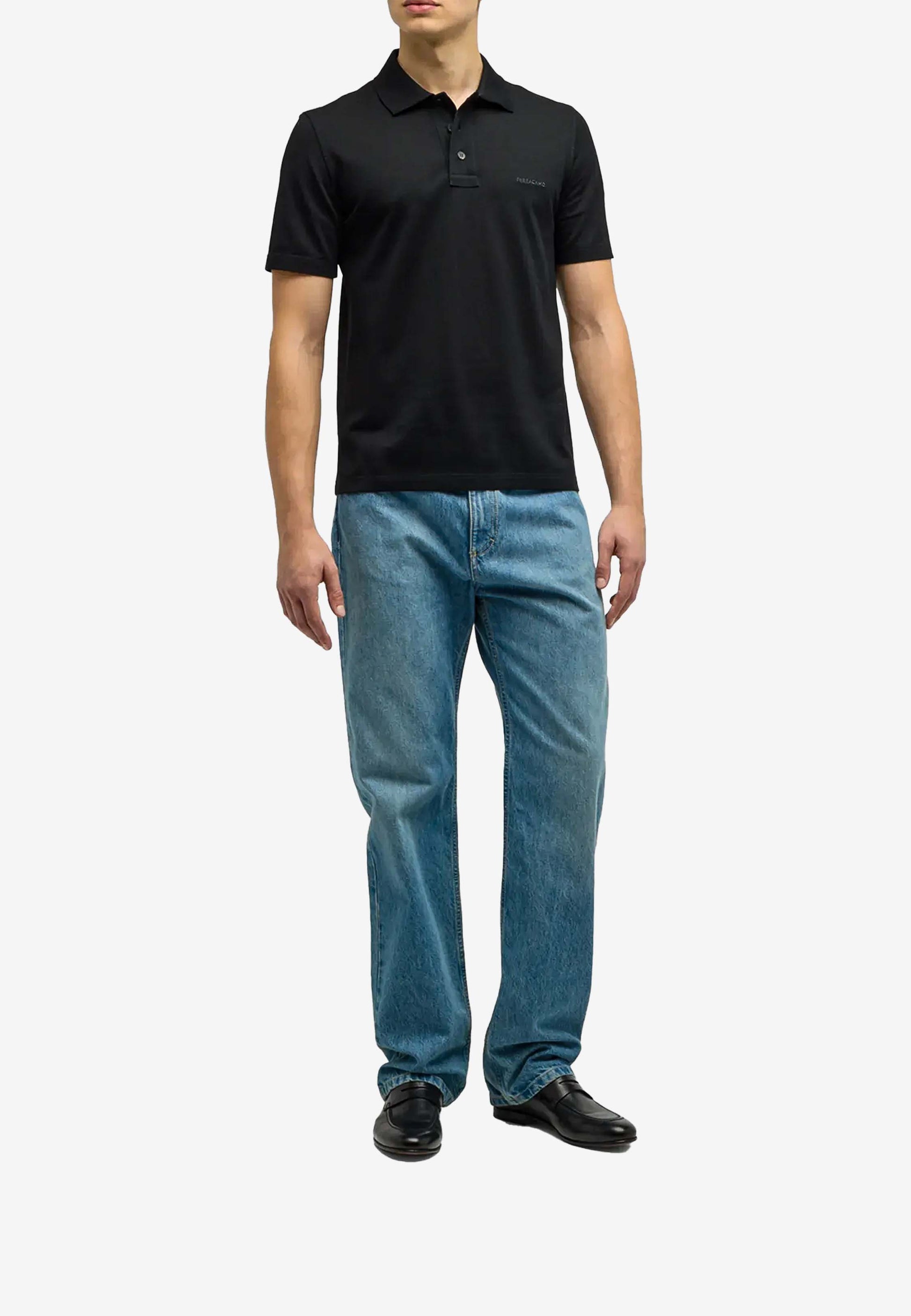 Camiseta Polo Negro Algodón S.F.