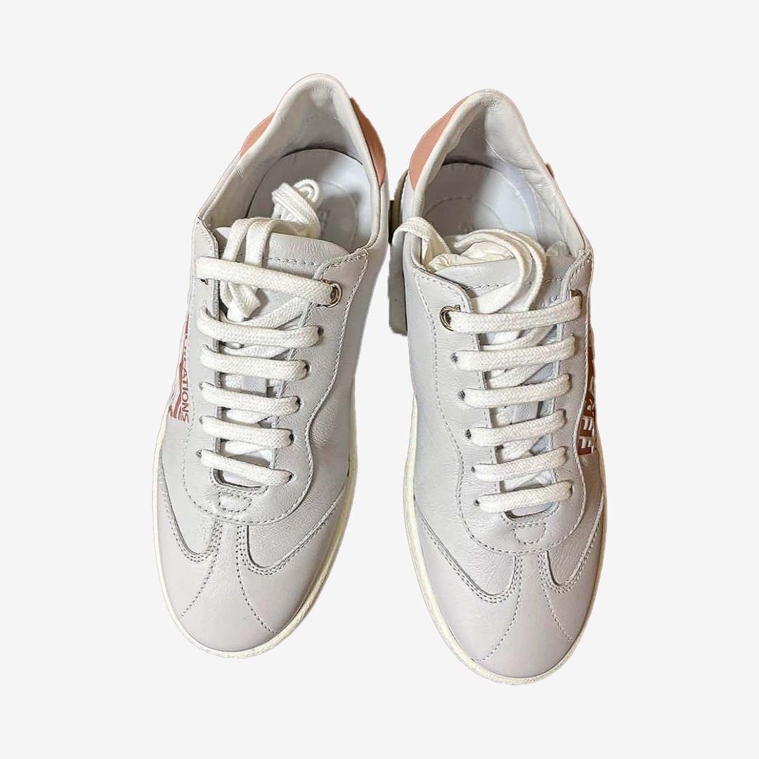 Tenis Dama Achille Logo Sneakers Blanco/Rosa S.F.