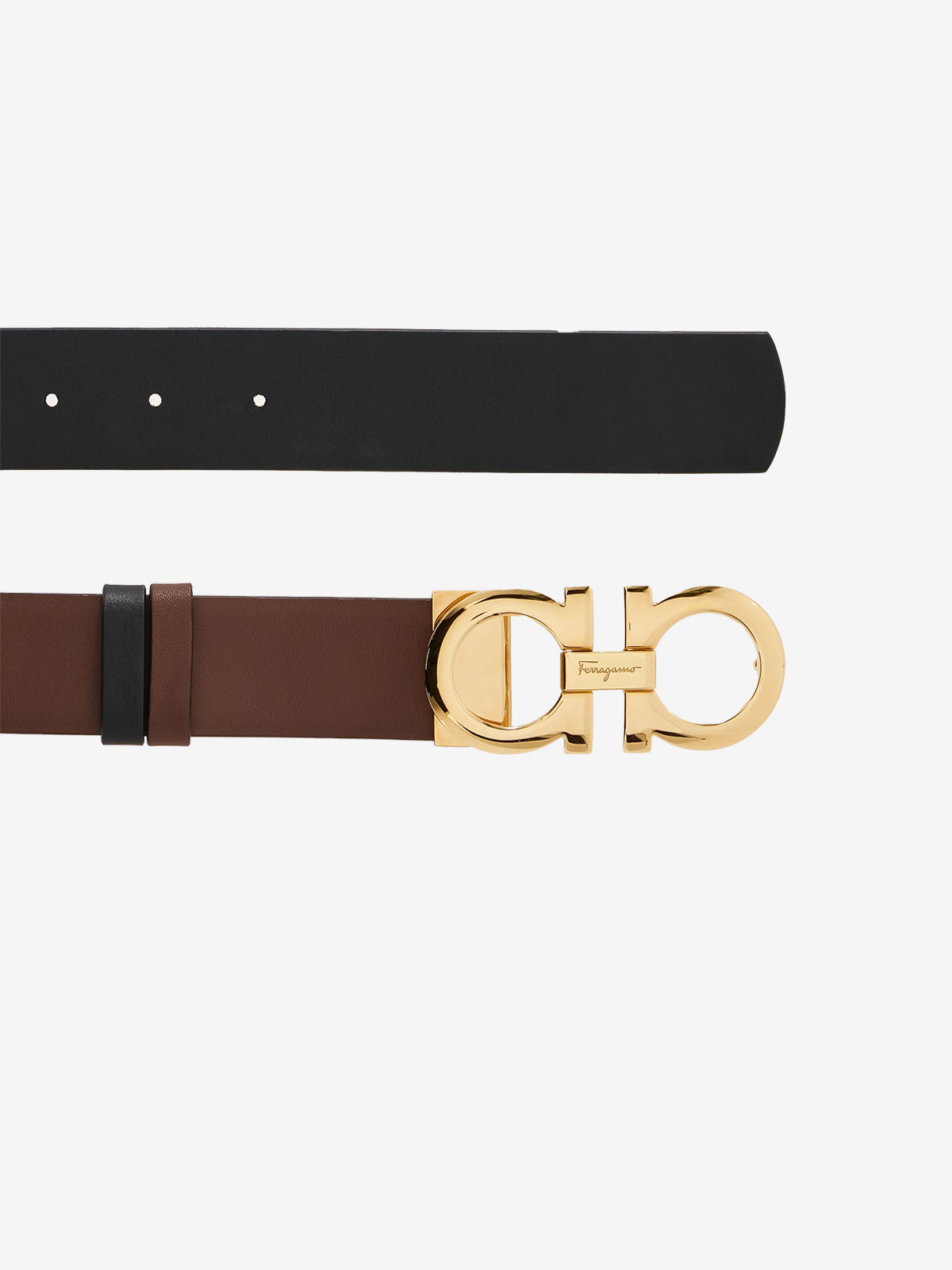 Cinturón Dama Café/Negro Reversible Cuero